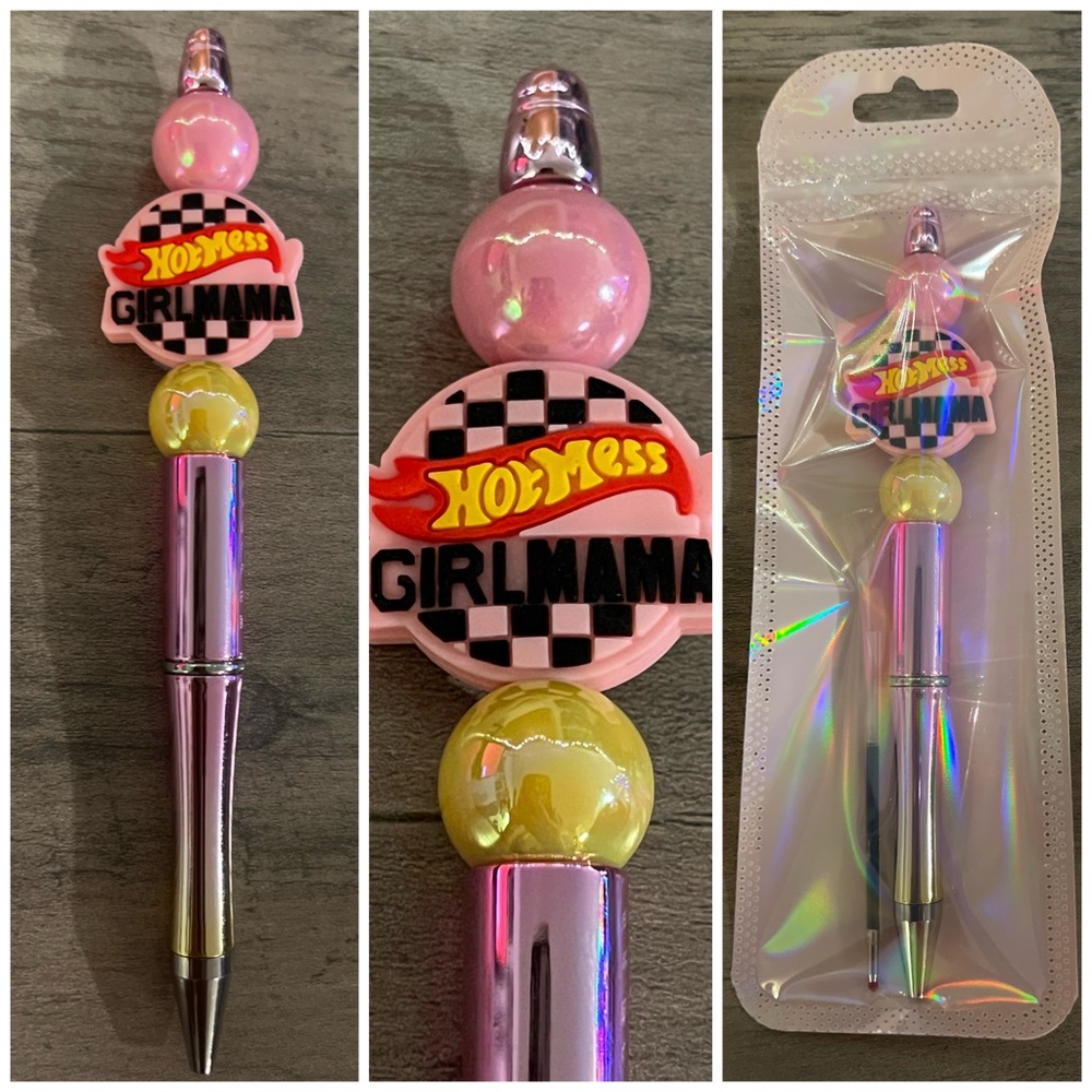 Girl Mama beaded focal pen